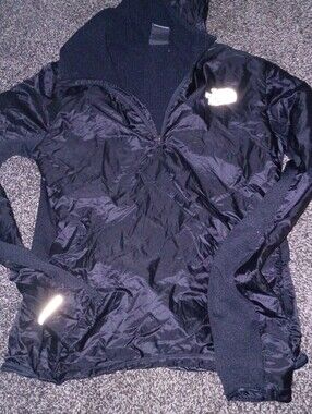 The North Face Black Hooded Pullover with Reflective Logo